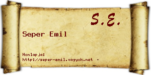 Seper Emil névjegykártya