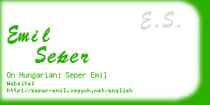 emil seper business card